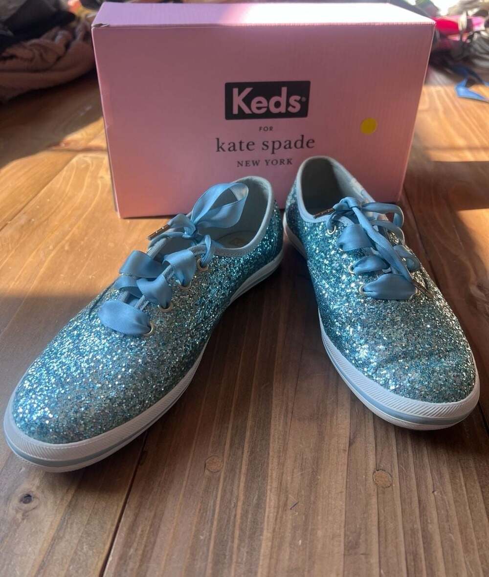 Keds x Kate Spade New York Champion Glitter Sneakers in Blue 6.5